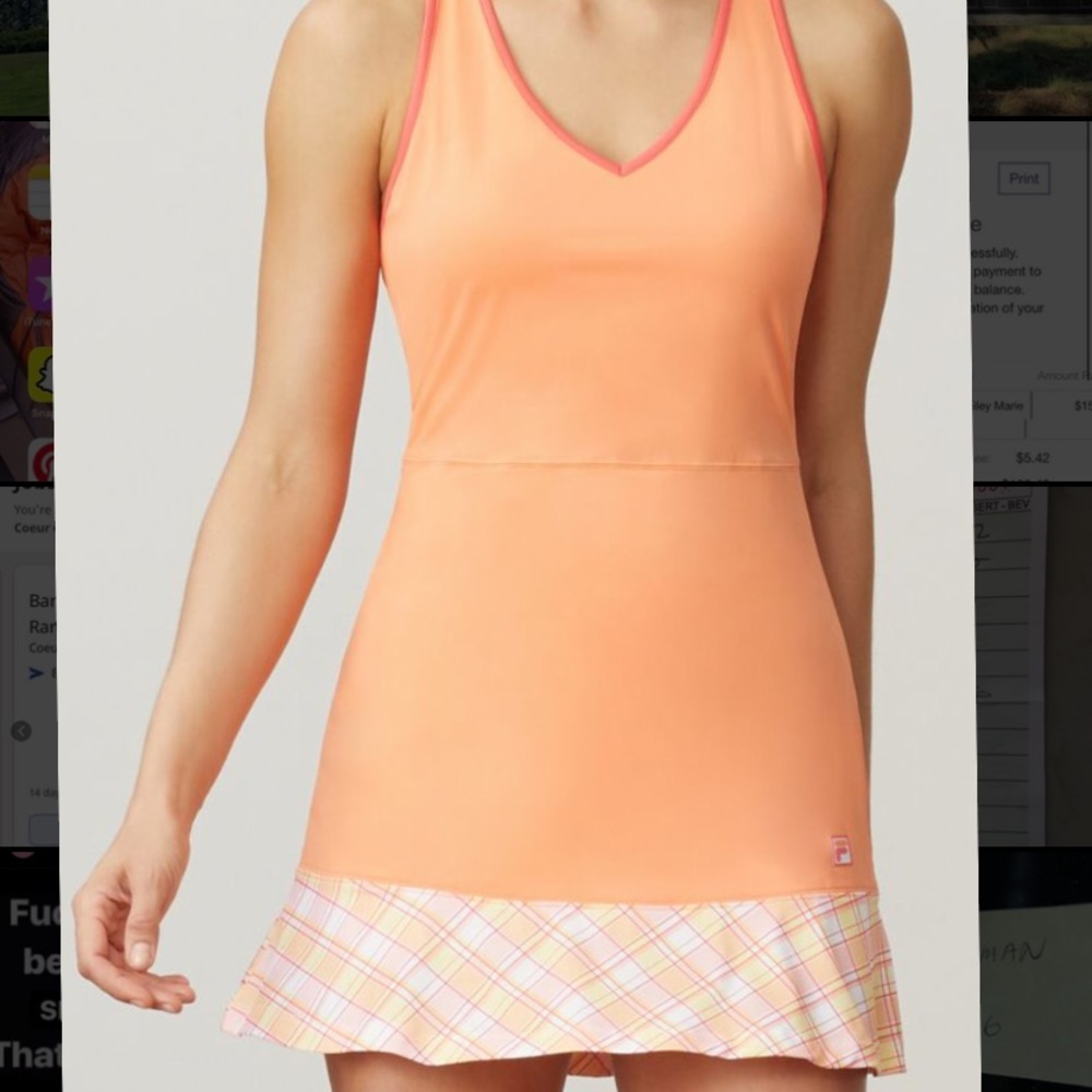 NEVER WORN orange plaid Fila golf dress